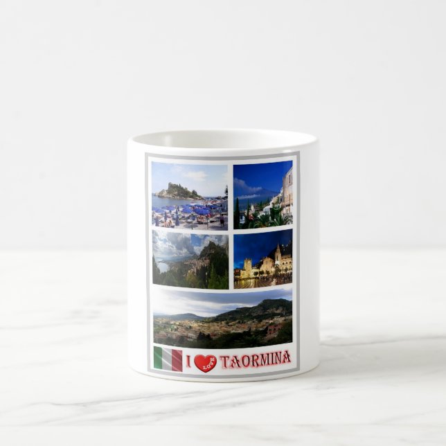 Italien - Sicilien - Taormina - I Kärlek - Kaffemugg (Center)