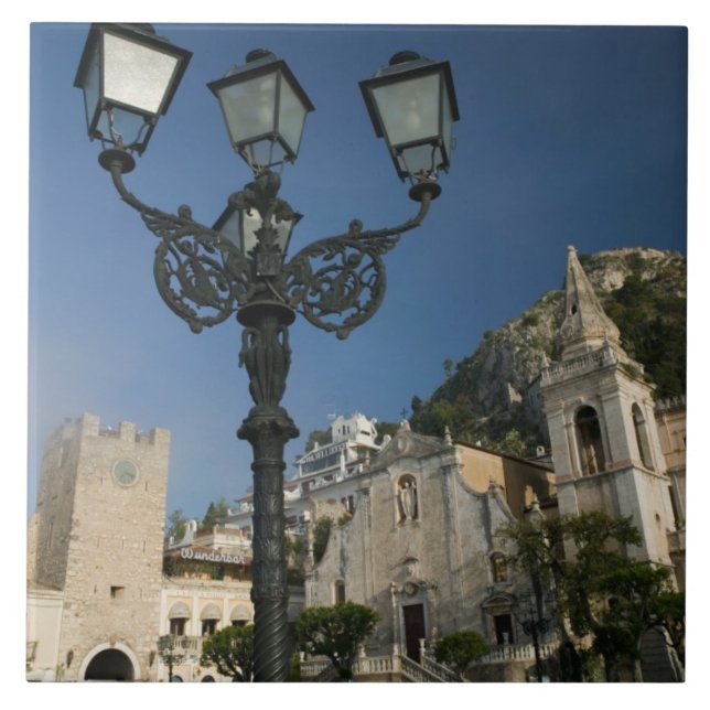 ITALIEN, Sicilien, TAORMINA: Piazza Aprile, San Kakelplatta (Framsidan)