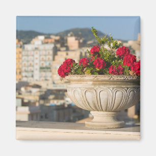 Italien, Sicilien, Termini Imerese, Utsikt & Blomm Magnet
