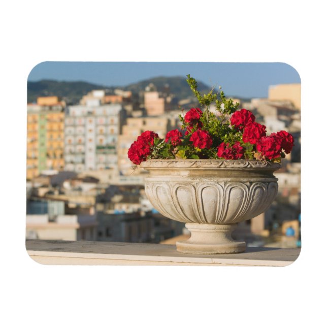 Italien, Sicilien, Termini Imerese, Utsikt & Blomm Magnet (Horisontell)