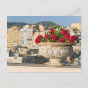 Italien, Sicilien, Termini Imerese, Utsikt & Blomm Vykort