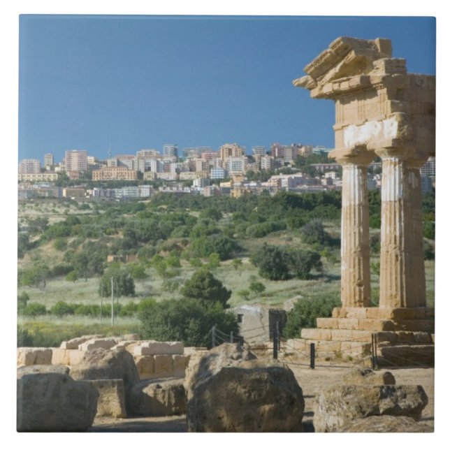 Italien, Sicily, Agrigento, La Valle dei Templi Kakelplatta (Framsidan)