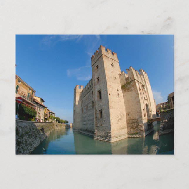 Italien, Sirmione, Lago di Garda, Scaliger Vykort (Framsida)