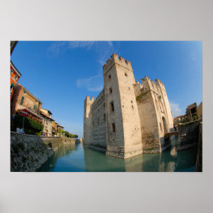 Italien, Sirmione, Sjö Garda, Scaliger Poster