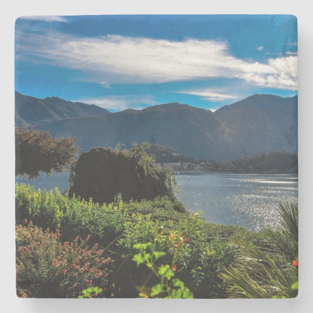 Italien Sjö Como, vacker Stenunderlägg (Framsidan)