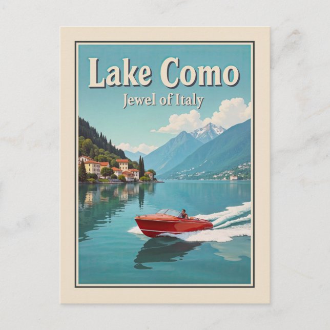 Italien Sjö Como Vintage resor Vykort (Framsida)