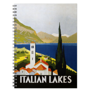 Italien Sjöar Vintage resor Anteckningsbok