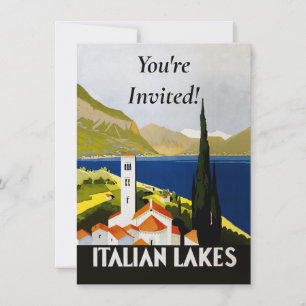 Italien Sjöar Vintage resor Inbjudningar