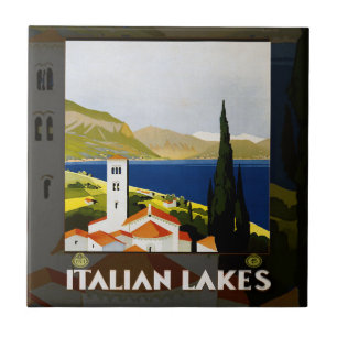 Italien Sjöar Vintage resor Kakelplatta