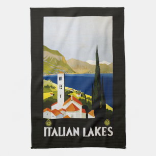 Italien Sjöar Vintage resor Kökshandduk
