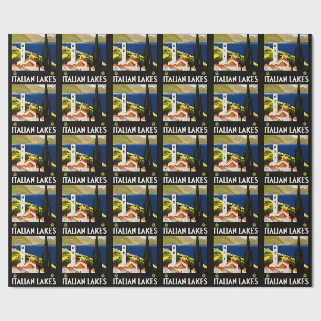 Italien Sjöar Vintage resor Presentpapper (Platt)