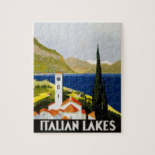 Italien Sjöar Vintage resor Pussel