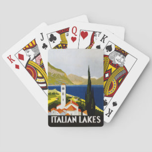 Italien Sjöar Vintage resor Spel Kort