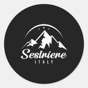 Italien Ski Resort Skiing Snowboarding Sou Runt Klistermärke