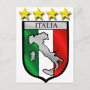 italien sköld Italien flagga italia karta fotboll Vykort
