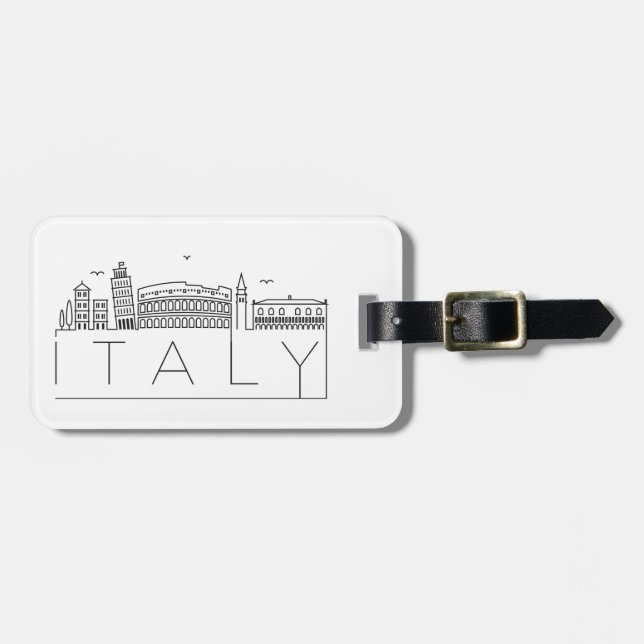 Italien Skyline Luggage Tag Bagagebricka (Horisontell Framsida)