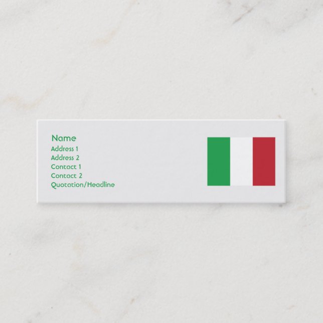 Italien - Smala Mini Visitkort (Framsida)