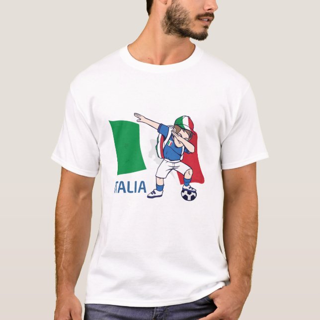 Italien Soccer Fläkt Kid dabbing schoolboy T Shirt (Framsida)