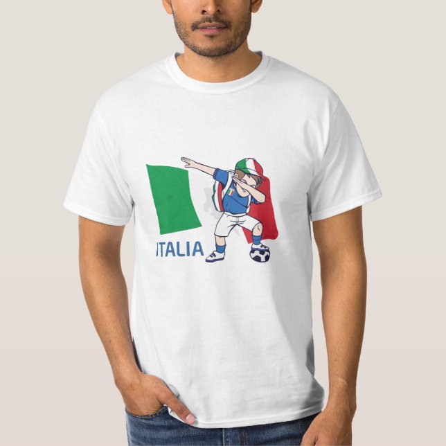 Italien Soccer Fläkt Kid dabbing schoolboy T Shirt (Framsida)
