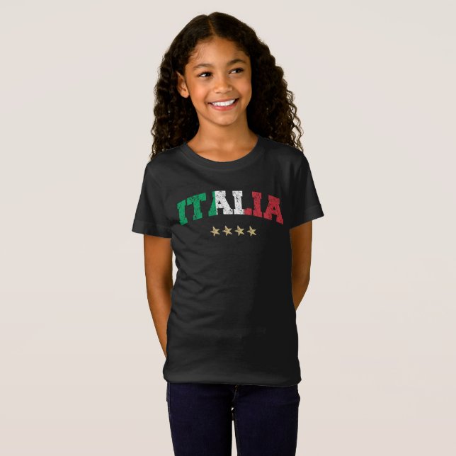 Italien Soccer Shirt Football Fläkt Italienska Fla T Shirt (Hel framsida)
