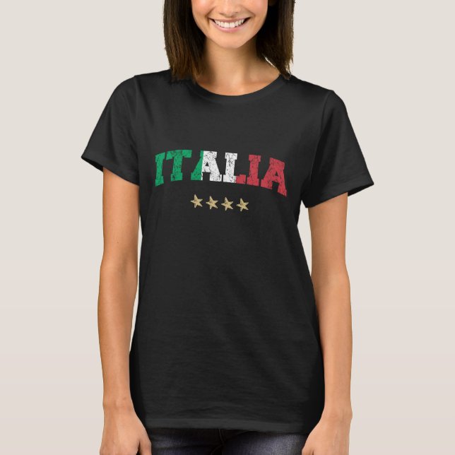 Italien Soccer Shirt Football Fläkt Italienska Fla T Shirt (Framsida)