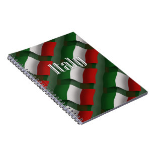Italien som vinkar flagga anteckningsbok