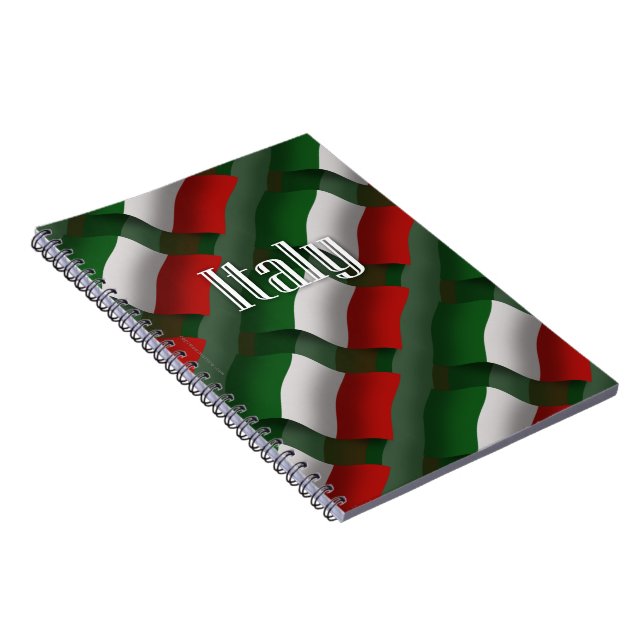Italien som vinkar flagga anteckningsbok (Högra Sidan)