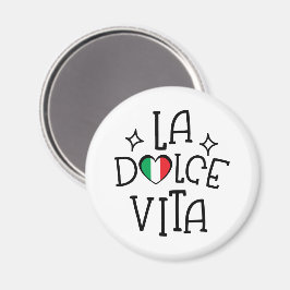 Italien Souvenir La Dolce Vita Hjärtflagga Magnet