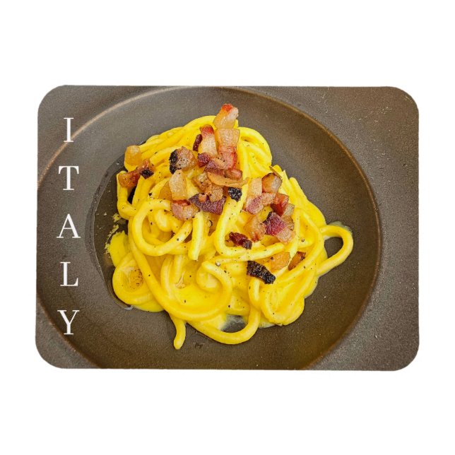 Italien spaghetti carbonara-kylskåp magnet (Horisontell)