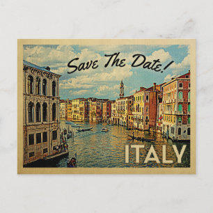 Italien Spara datum Vintage Venedig-vykort Meddelande Vykort