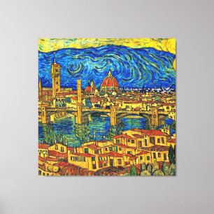 Italien Starry Starry Night Florence Canvastryck