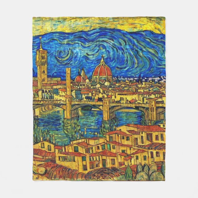 Italien Starry Starry Night Florence Fleecefilt (Framsidan)