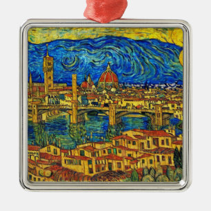 Italien Starry Starry Night Florence Julgransprydnad Metall