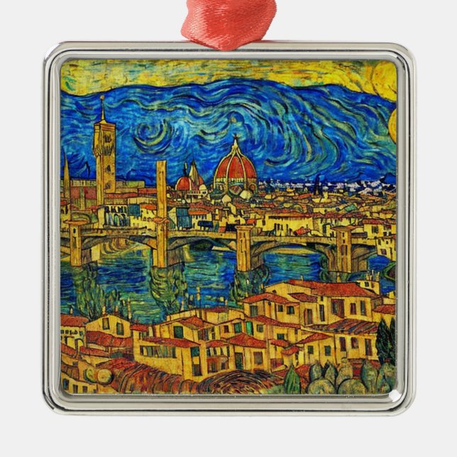Italien Starry Starry Night Florence Julgransprydnad Metall (Framsidan)