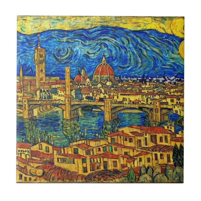 Italien Starry Starry Night Florence Kakelplatta (Framsidan)