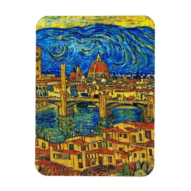 Italien Starry Starry Night Florence Magnet (Vertikal)