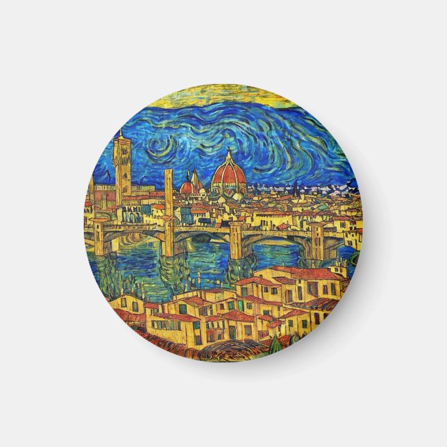 Italien Starry Starry Night Florence Magnet (Framsidan)