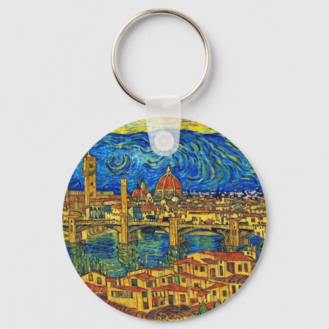 Italien Starry Starry Night Florence Nyckelring (Framsida)