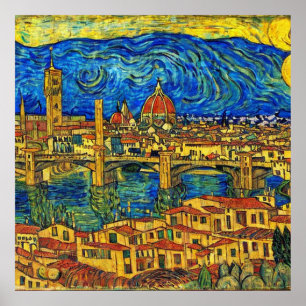 Italien Starry Starry Night Florence Poster