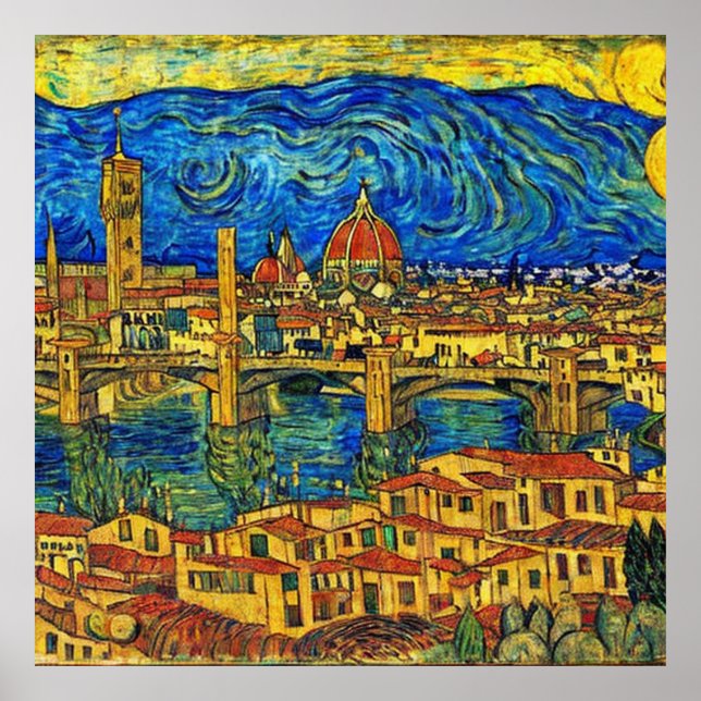 Italien Starry Starry Night Florence Poster (Framsidan)