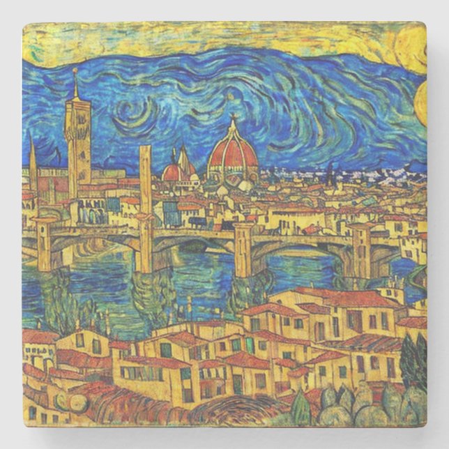 Italien Starry Starry Night Florence Stenunderlägg (Framsidan)