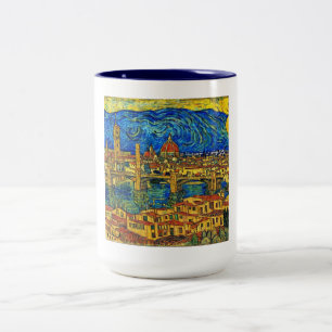 Italien Starry Starry Night Florence Två-Tonad Mugg