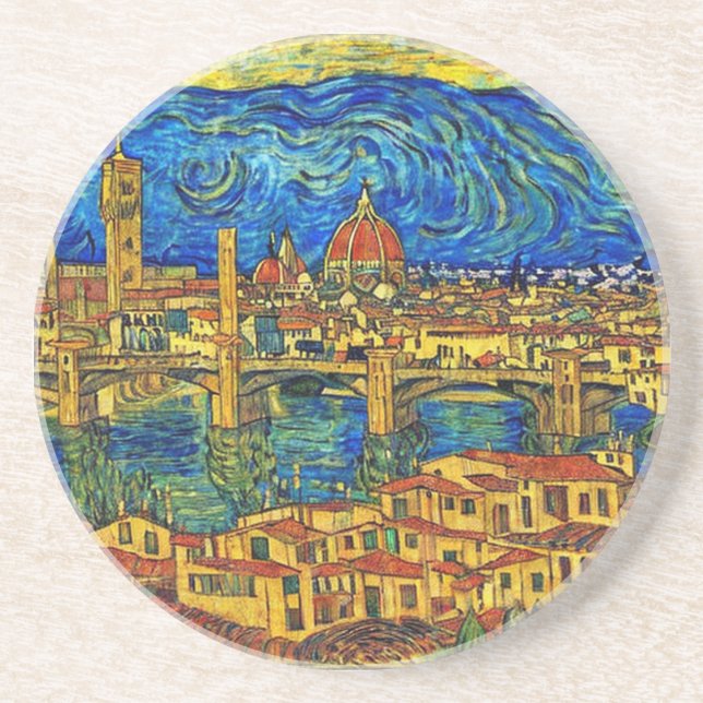 Italien Starry Starry Night Florence Underlägg (Framsidan)