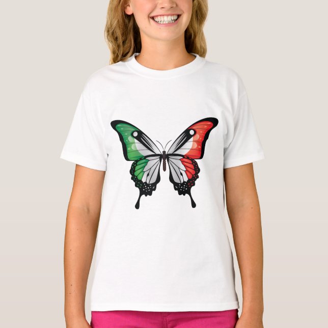 Italien Swallowtail Butterfly Flagga T Shirt (Framsida)