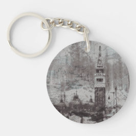 Italien Taupe och Cyan Distress Skyline Venice