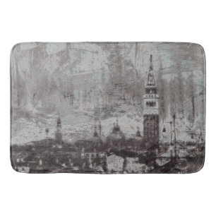 Italien Taupe och Cyan Distress Skyline Venice Badrumsmatta