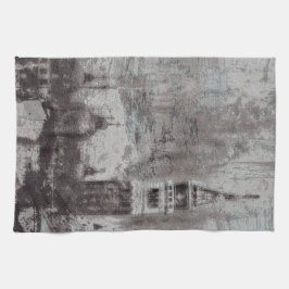 Italien Taupe och Cyan Distress Skyline Venice Kökshandduk