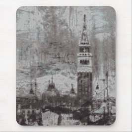 Italien Taupe och Cyan Distress Skyline Venice Musmatta