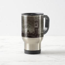 Italien Taupe och Cyan Distress Skyline Venice Resemugg