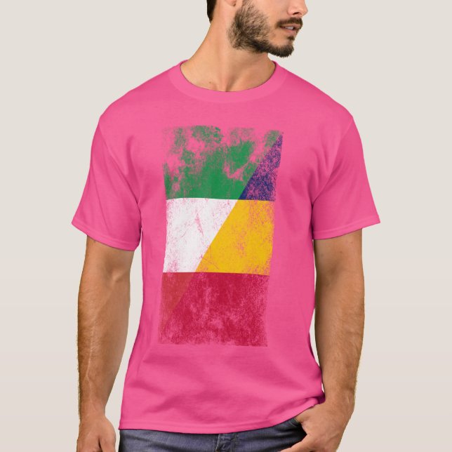 Italien Tchad Flaggor - Italienska Tchad T Shirt (Framsida)